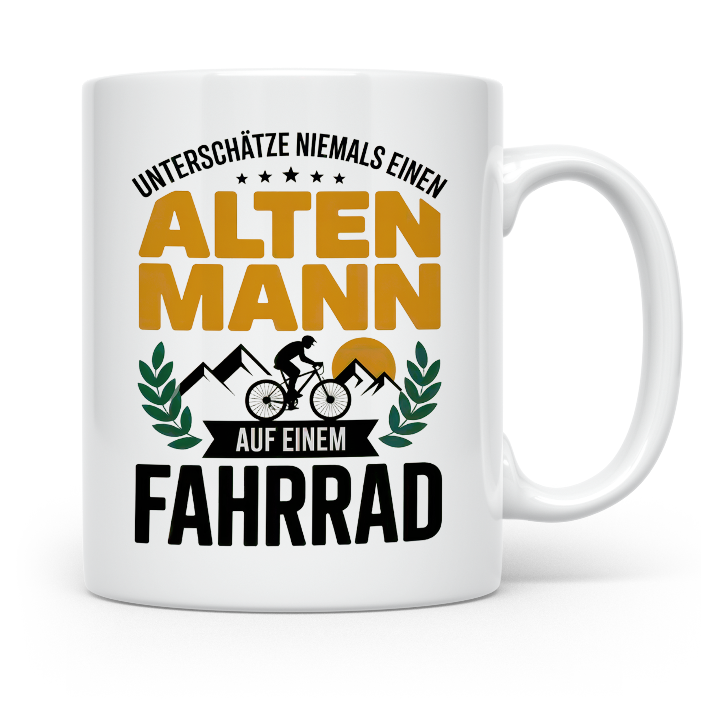 Alter Mann Fahrrad Kaffeetasse - Radfahrer Geschenkidee für  – Weiß [farbe:weiß]