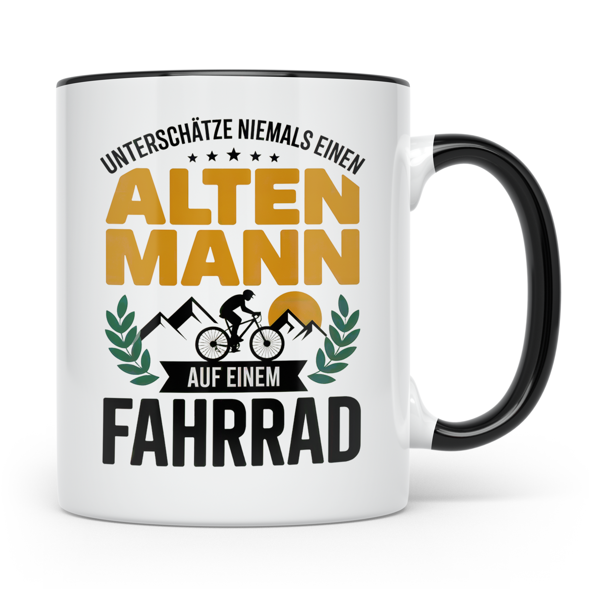 Alter Mann Fahrrad Kaffeetasse - Radfahrer Geschenkidee für  – Schwarz [farbe:schwarz]