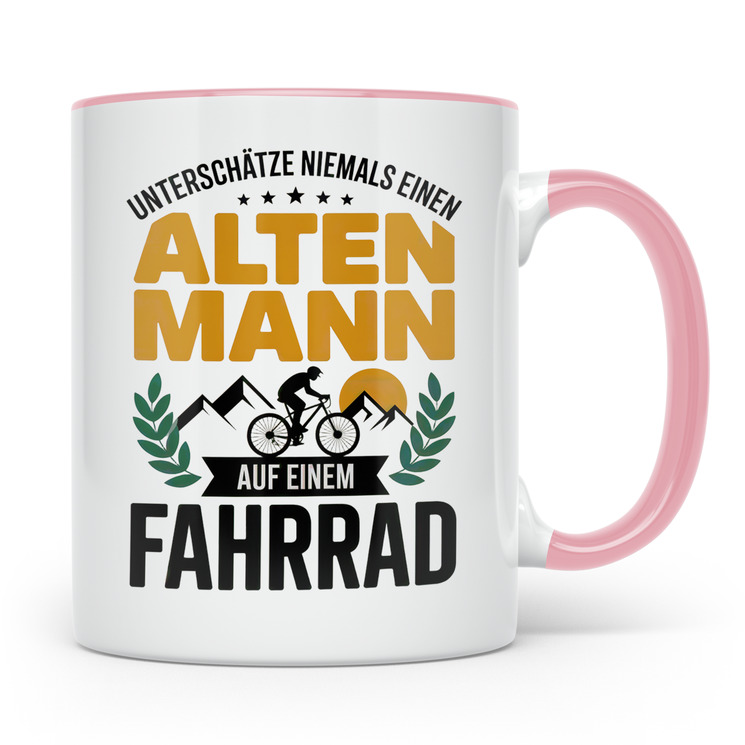 Alter Mann Fahrrad Kaffeetasse - Radfahrer Geschenkidee für  – Rosa [farbe:rosa]