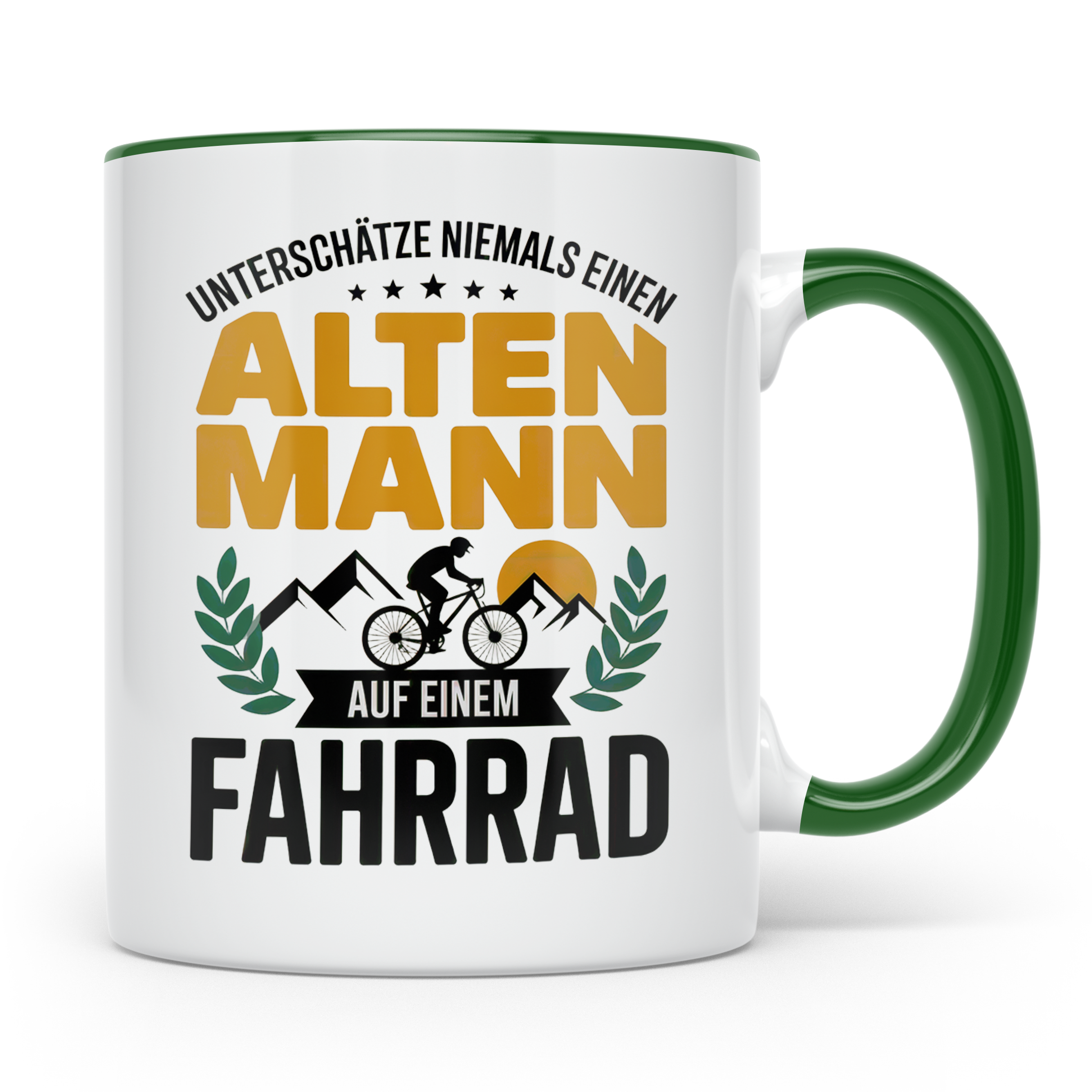 Alter Mann Fahrrad Kaffeetasse - Radfahrer Geschenkidee für  – Grün [farbe:grün]