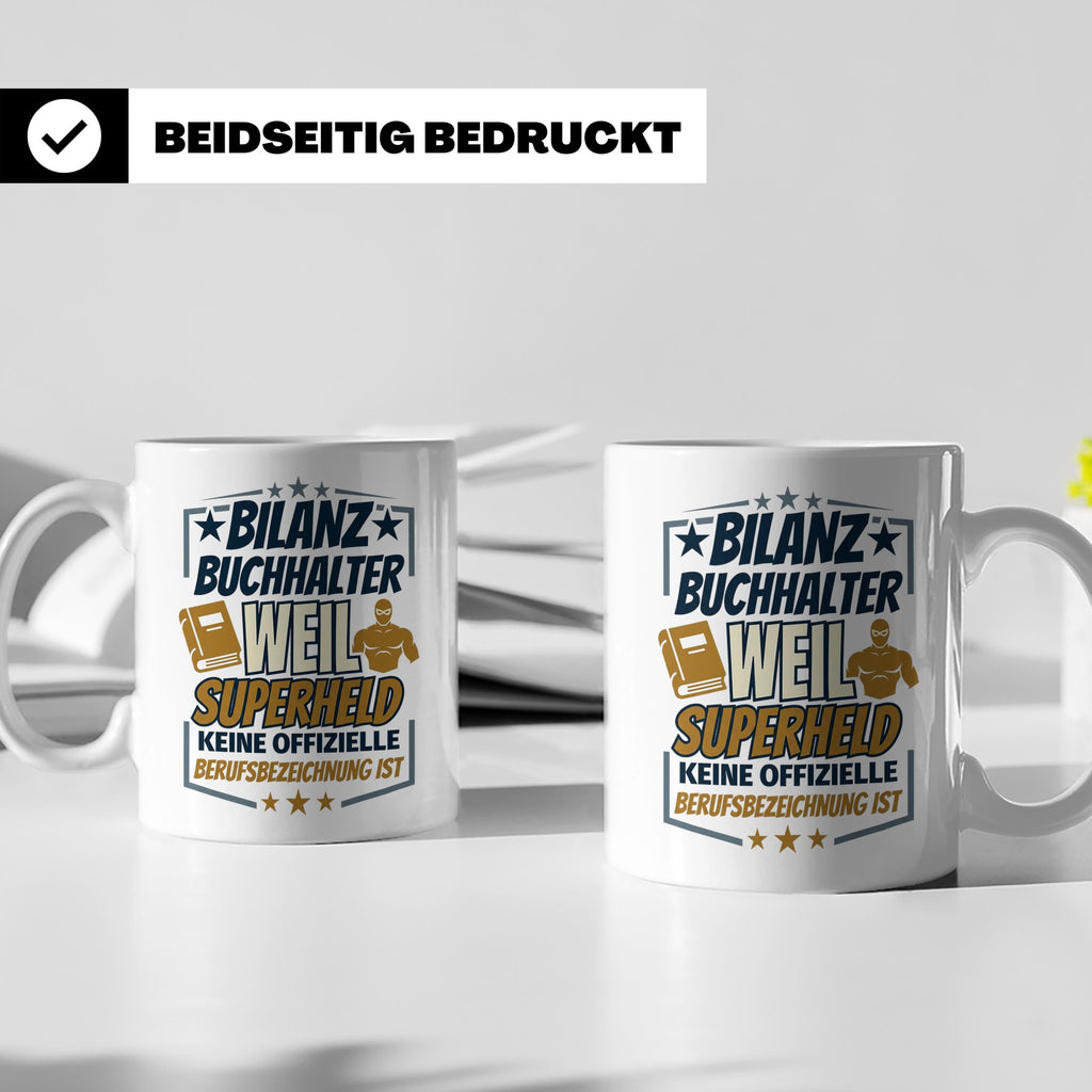 Bilanzbuchhalter Tasse mit Spruch Superheld Geschenk für Buc – Weiß [farbe:weiß]