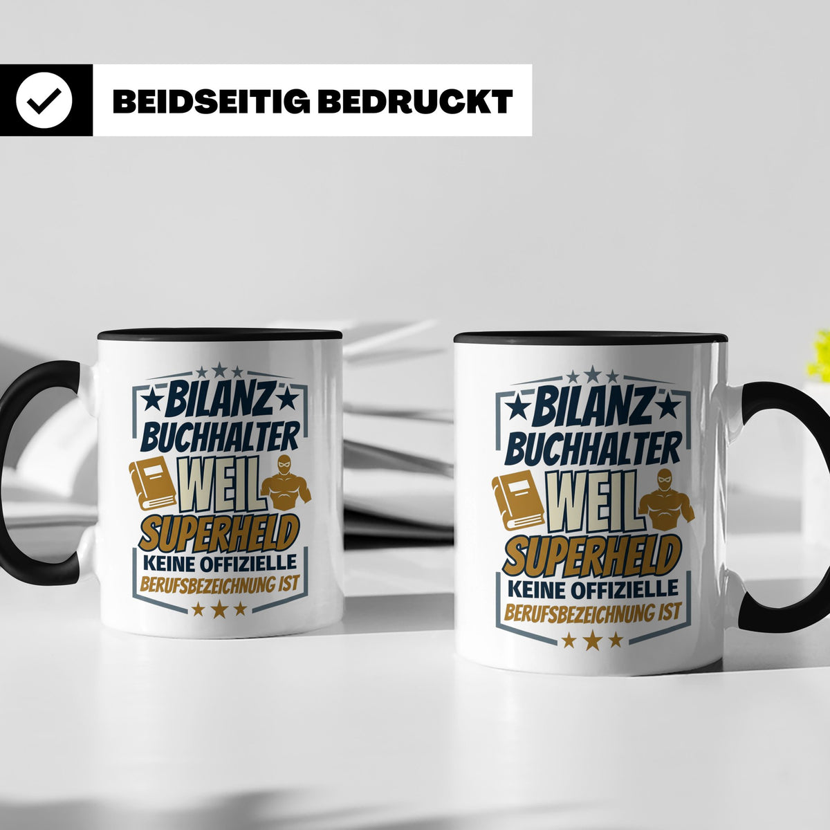 Bilanzbuchhalter Tasse mit Spruch Superheld Geschenk für Buc – Schwarz [farbe:schwarz]