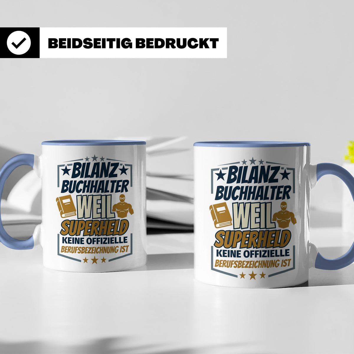 Bilanzbuchhalter Tasse mit Spruch Superheld Geschenk für Buc – Blau [farbe:blau]