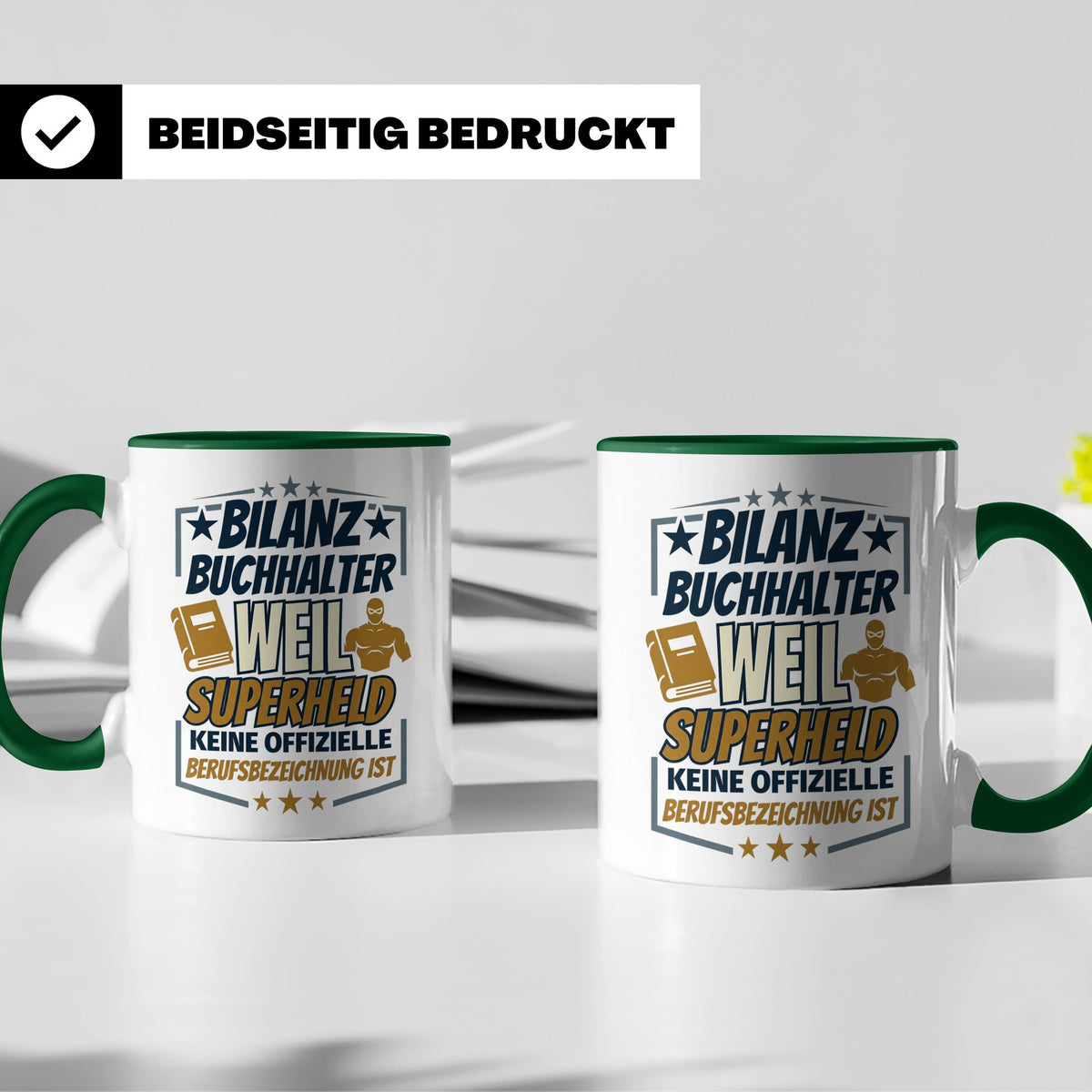 Bilanzbuchhalter Tasse mit Spruch Superheld Geschenk für Buc – Grün [farbe:grün]