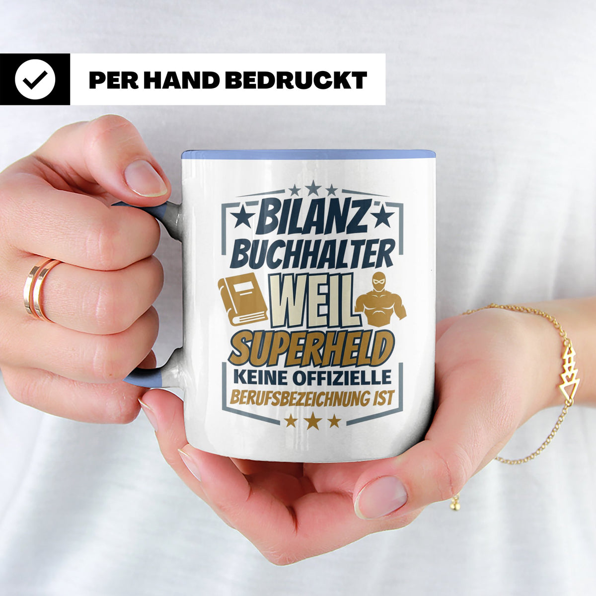 Bilanzbuchhalter Tasse mit Spruch Superheld Geschenk für Buc – Blau [farbe:blau]