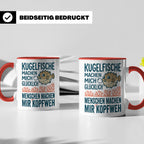 Kugelfisch Tasse mit Spruch Menschen Kopfweh. Lustiger Kaffe – Rot [farbe:rot]