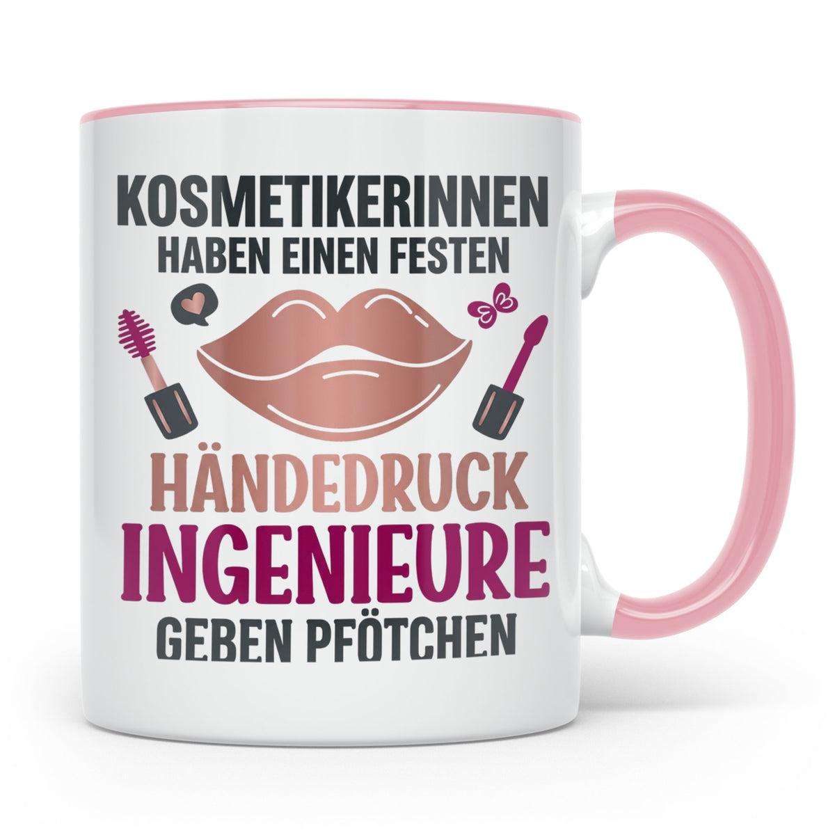 Kosmetikerin Tasse mit Spruch Fester Händedruck, Geschenk fü – Rosa [farbe:rosa]