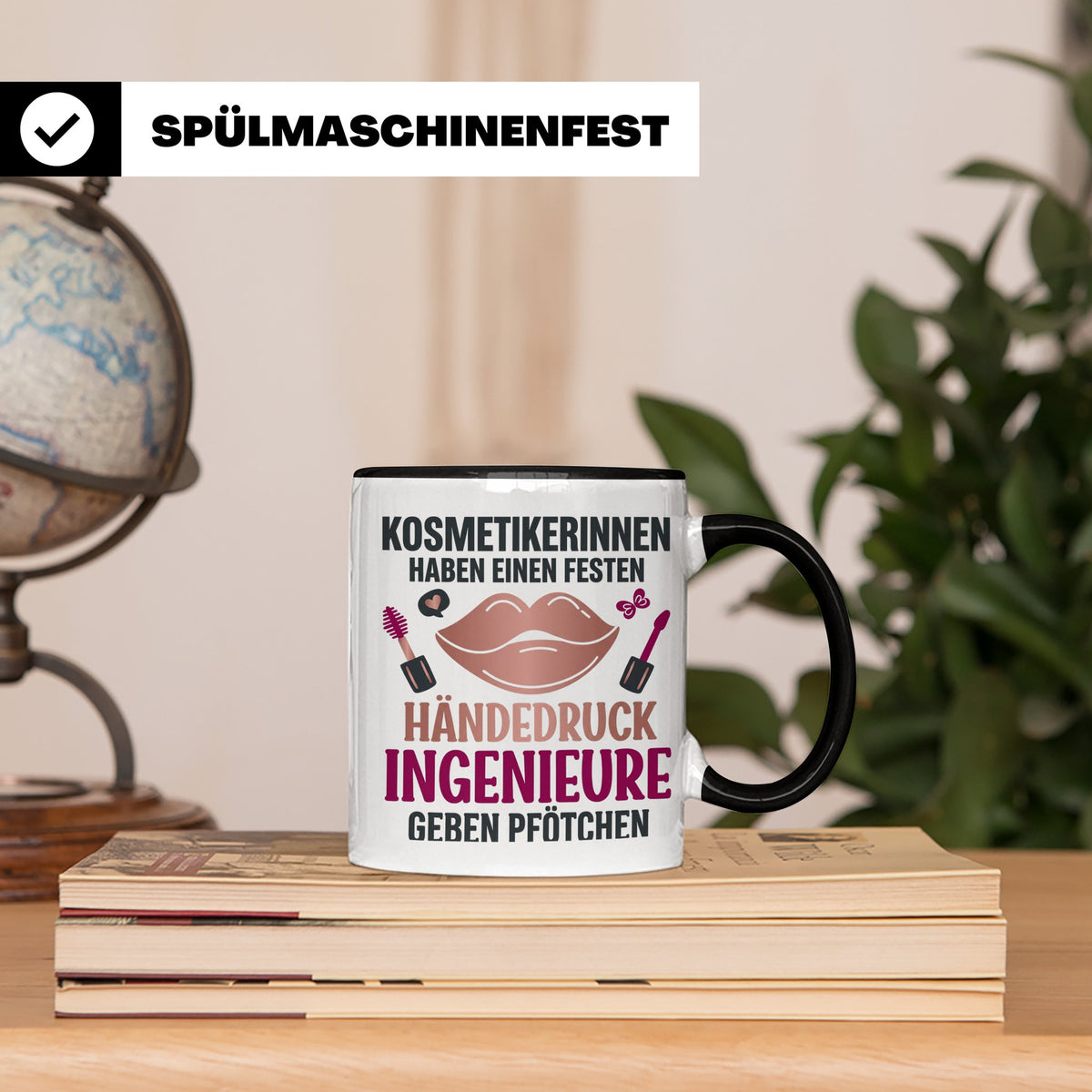 Kosmetikerin Tasse mit Spruch Fester Händedruck, Geschenk fü – Schwarz [farbe:schwarz]