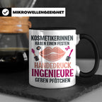 Kosmetikerin Tasse mit Spruch Fester Händedruck, Geschenk fü – Schwarz [farbe:schwarz]