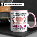 Kosmetikerin Tasse mit Spruch Fester Händedruck, Geschenk fü – Rosa [farbe:rosa]