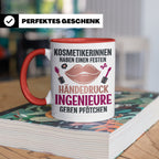 Kosmetikerin Tasse mit Spruch Fester Händedruck, Geschenk fü – Rot [farbe:rot]