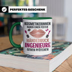 Kosmetikerin Tasse mit Spruch Fester Händedruck, Geschenk fü – Grün [farbe:grün]