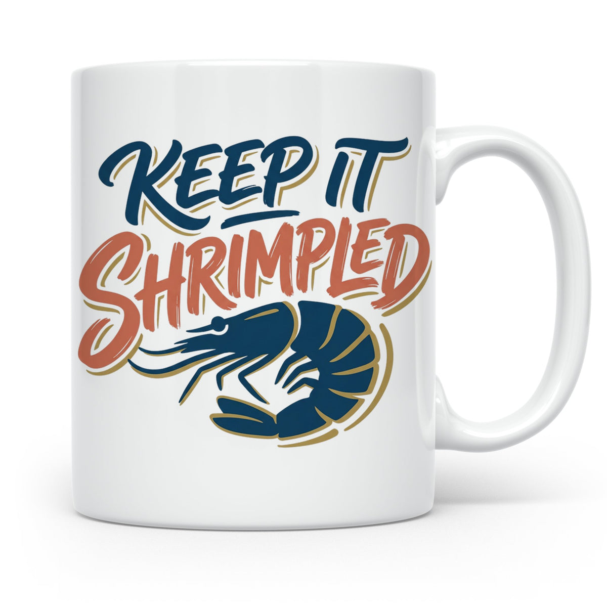 Shrimp Tasse Keep it Shrimpled lustiger Spruch, Garnele Kaff – Weiß [farbe:weiß]