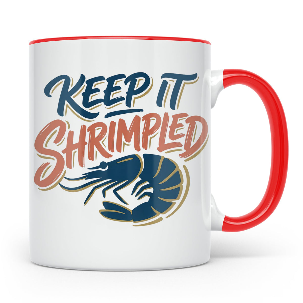 Shrimp Tasse Keep it Shrimpled lustiger Spruch, Garnele Kaff – Rot [farbe:rot]