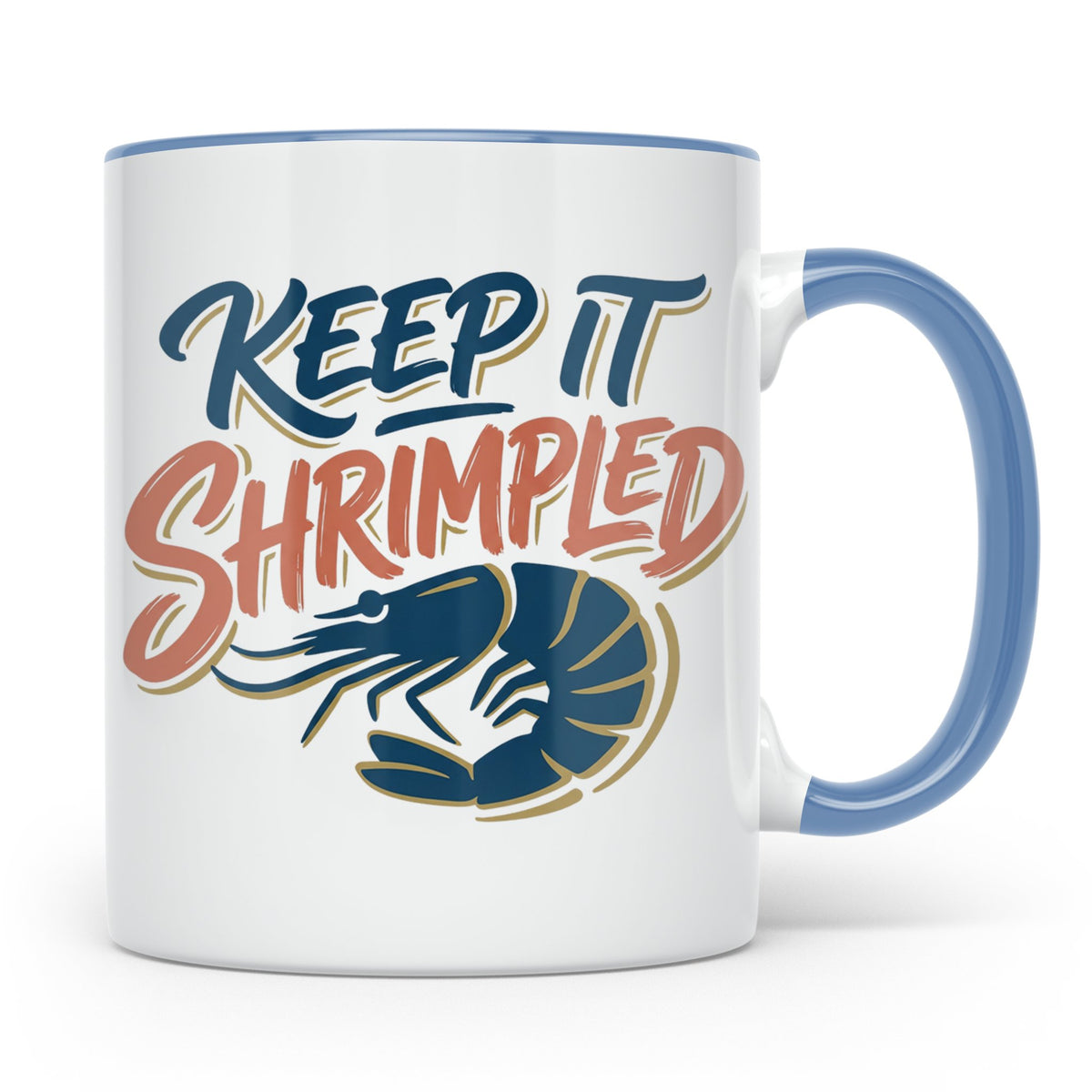 Shrimp Tasse Keep it Shrimpled lustiger Spruch, Garnele Kaff – Blau [farbe:blau]