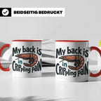 Rückenschmerzen Tasse Garnele Spruch, My back is in cripplin – Rot [farbe:rot]