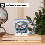 Garnelen Tasse "Minimal Size Maximal Obsession" Crystal Red  – Blau [farbe:blau]