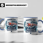 Garnelen Tasse "Minimal Size Maximal Obsession" Crystal Red  – Blau [farbe:blau]