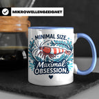 Garnelen Tasse "Minimal Size Maximal Obsession" Crystal Red  – Blau [farbe:blau]