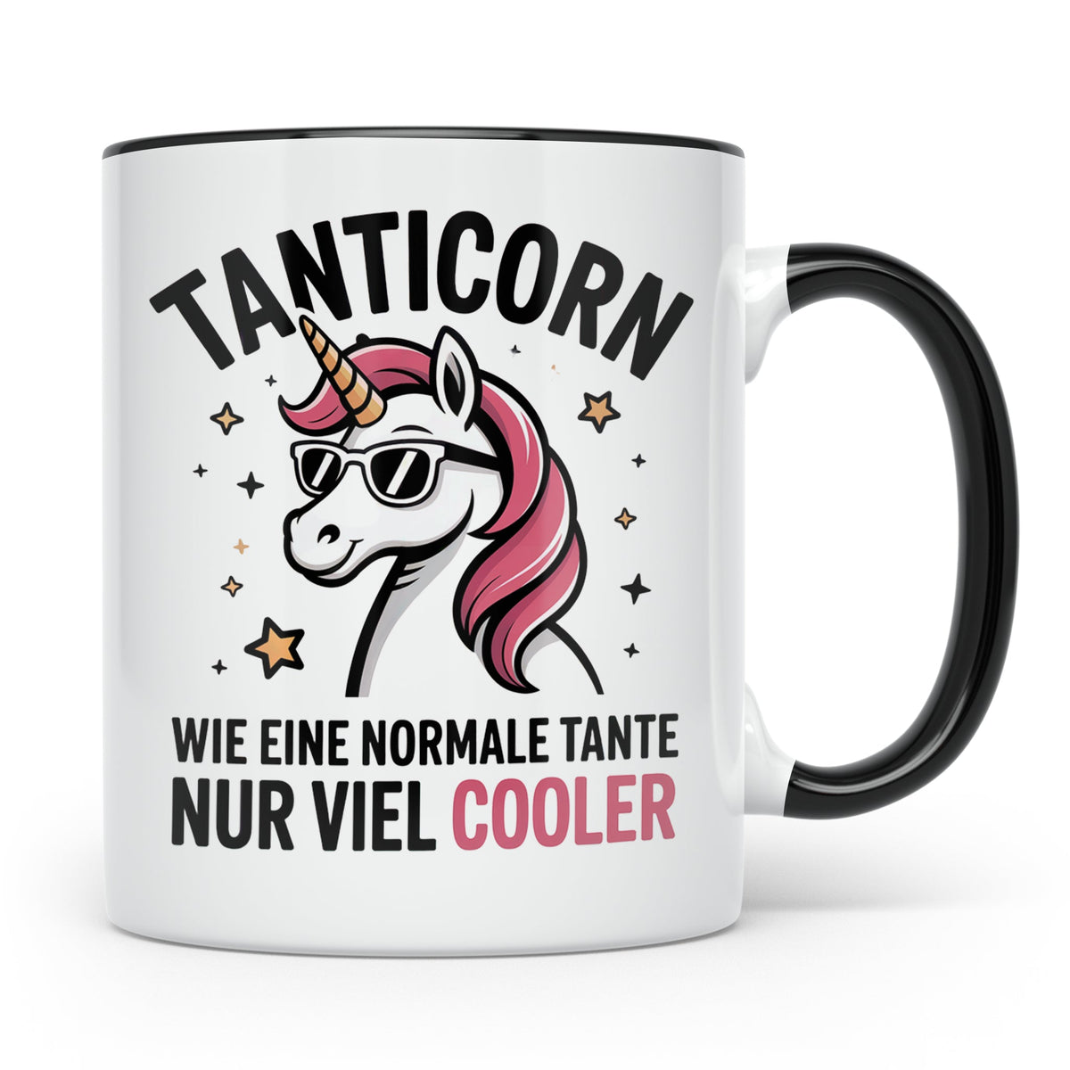 Tanticorn Tasse - Wie eine normale Tante, nur viel cooler -  – Schwarz [farbe:schwarz]