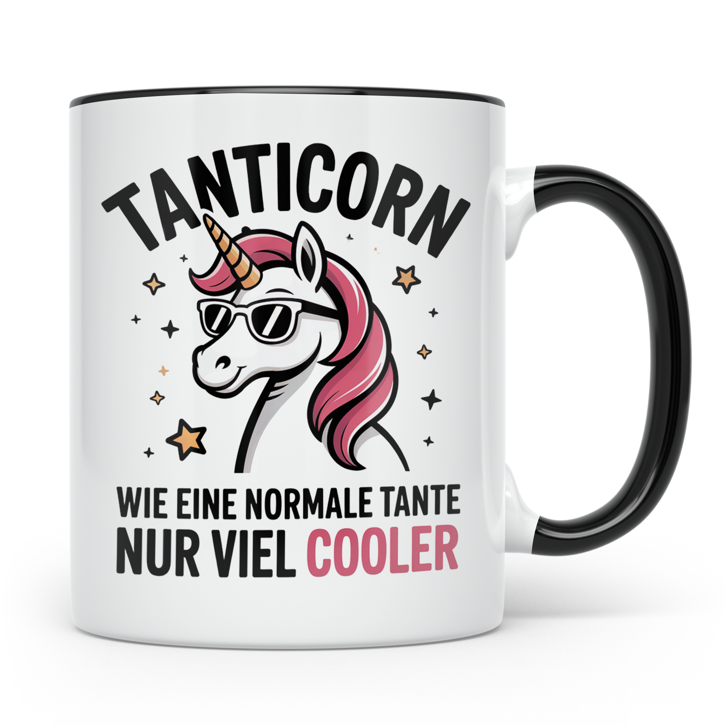 Tanticorn Tasse - Wie eine normale Tante, nur viel cooler -  – Schwarz [farbe:schwarz]