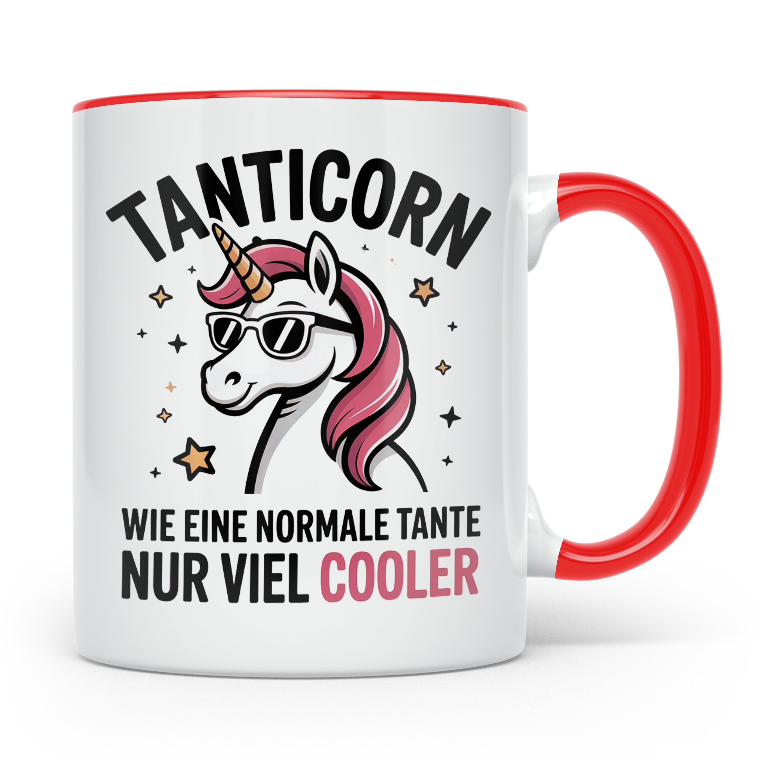 Tanticorn Tasse - Wie eine normale Tante, nur viel cooler -  – Rot [farbe:rot]