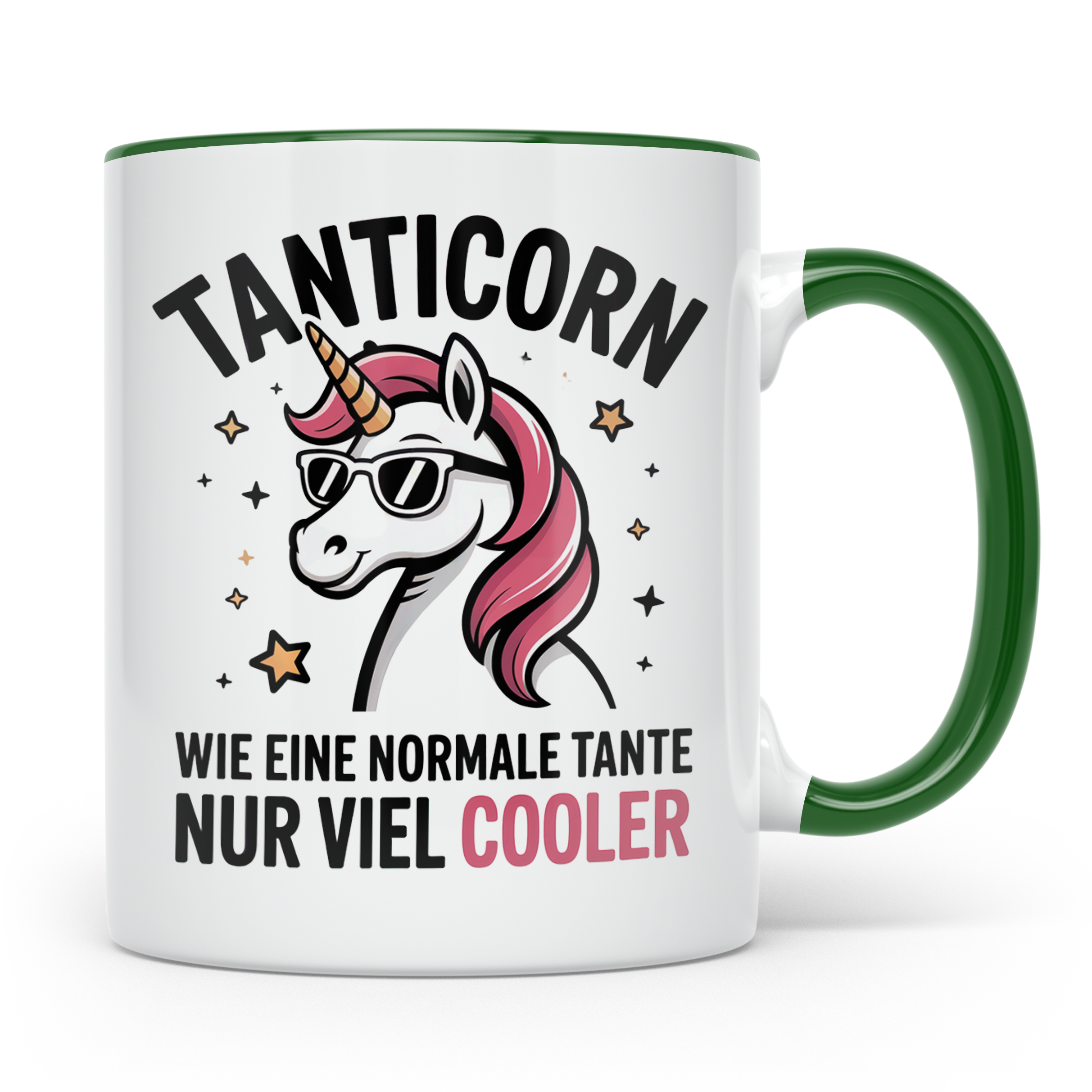 Tanticorn Tasse - Wie eine normale Tante, nur viel cooler -  – Grün [farbe:grün]