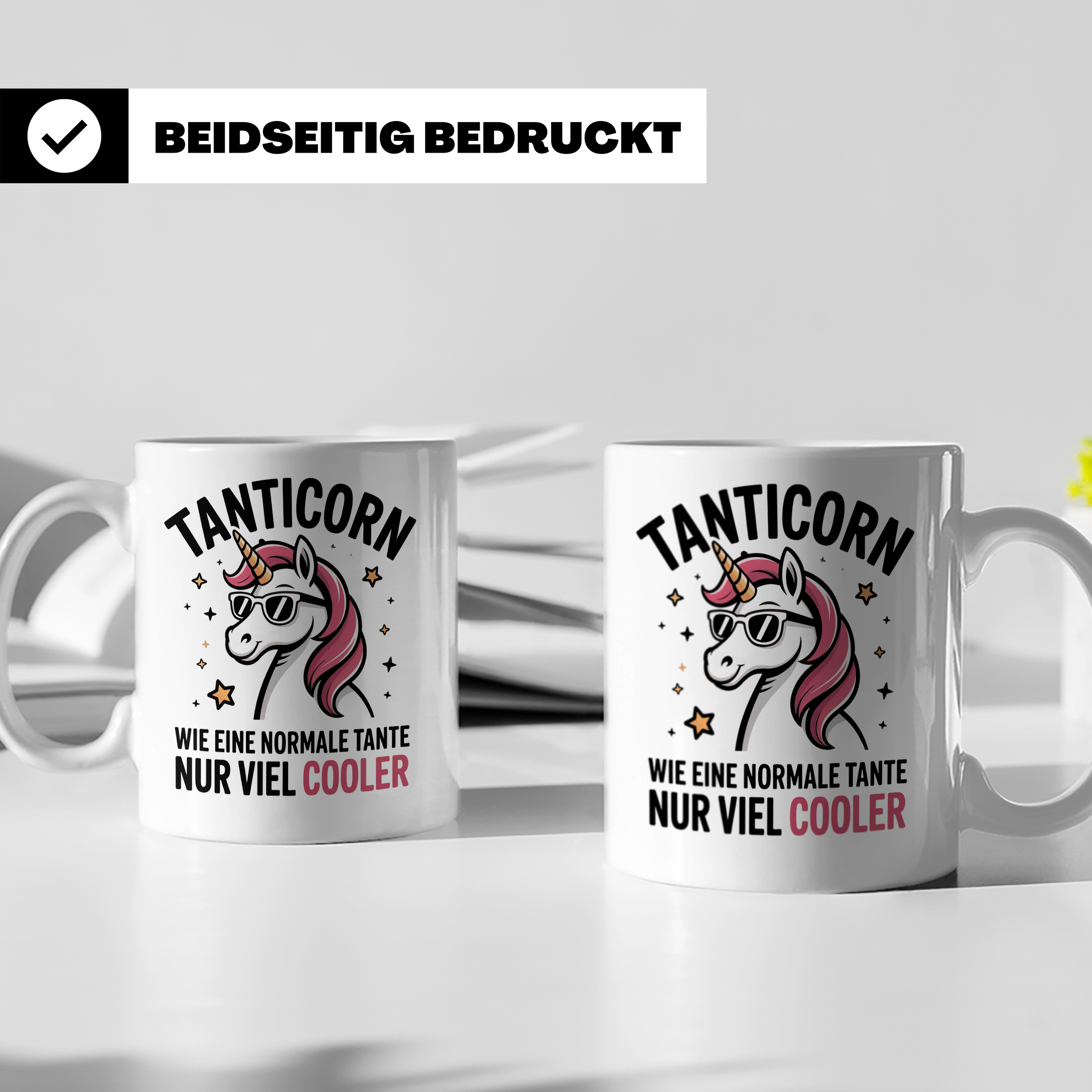 Tanticorn Tasse - Wie eine normale Tante, nur viel cooler -  – Weiß [farbe:weiß]