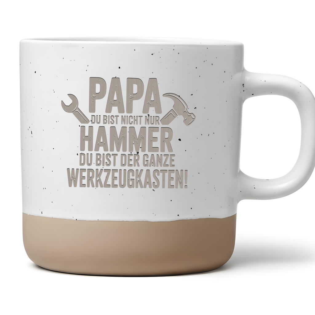 Lustige Papa Tasse Geschenk für Heimwerker Du bist der ganze Werkzeugkasten Kaffeetasse Handwerker Vater Geburtstag Vatertag Hammer Spruch
