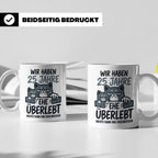25. Hochzeitstag Tasse Silberhochzeit lustig mit Katze Motiv – Weiß [farbe:weiß]