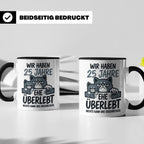 25. Hochzeitstag Tasse Silberhochzeit lustig mit Katze Motiv – Schwarz [farbe:schwarz]