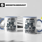 25. Hochzeitstag Tasse Silberhochzeit lustig mit Katze Motiv – Blau [farbe:blau]