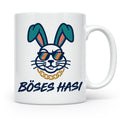 Böses Hasi Tasse lustig mit Spruch, cooler Gangster Hase mit – Weiß [farbe:weiß]