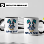 Böses Hasi Tasse lustig mit Spruch, cooler Gangster Hase mit – Schwarz [farbe:schwarz]
