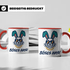 Böses Hasi Tasse lustig mit Spruch, cooler Gangster Hase mit – Rot [farbe:rot]
