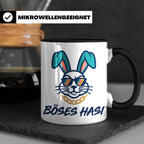 Böses Hasi Tasse lustig mit Spruch, cooler Gangster Hase mit – Schwarz [farbe:schwarz]