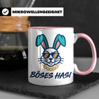 Böses Hasi Tasse lustig mit Spruch, cooler Gangster Hase mit – Rosa [farbe:rosa]
