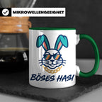 Böses Hasi Tasse lustig mit Spruch, cooler Gangster Hase mit – Grün [farbe:grün]
