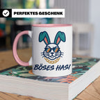 Böses Hasi Tasse lustig mit Spruch, cooler Gangster Hase mit – Rosa [farbe:rosa]