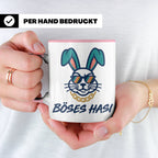 Böses Hasi Tasse lustig mit Spruch, cooler Gangster Hase mit – Rosa [farbe:rosa]