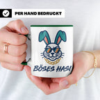 Böses Hasi Tasse lustig mit Spruch, cooler Gangster Hase mit – Grün [farbe:grün]