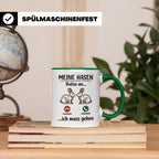 Hasen Tasse mit Spruch 'Meine Hasen rufen an', lustiges Gesc – Grün [farbe:grün]