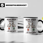 Hasen Tasse mit Spruch 'Meine Hasen rufen an', lustiges Gesc – Schwarz [farbe:schwarz]