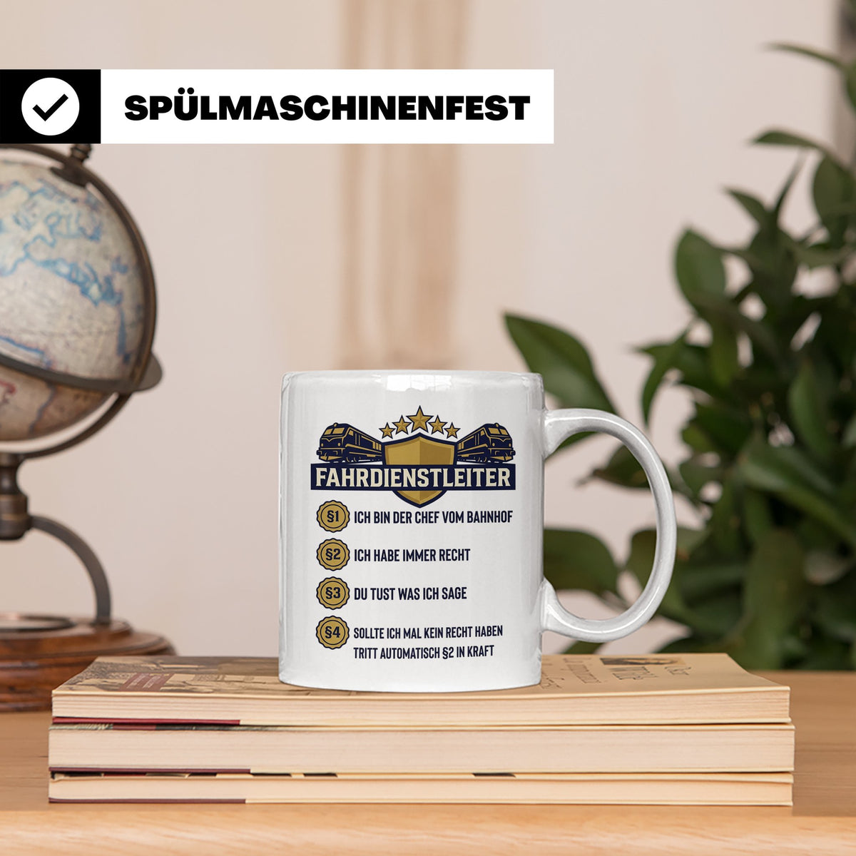Fahrdienstleiter Tasse mit Spruch Chef vom Bahnhof | Geschen – Weiß [farbe:weiß]