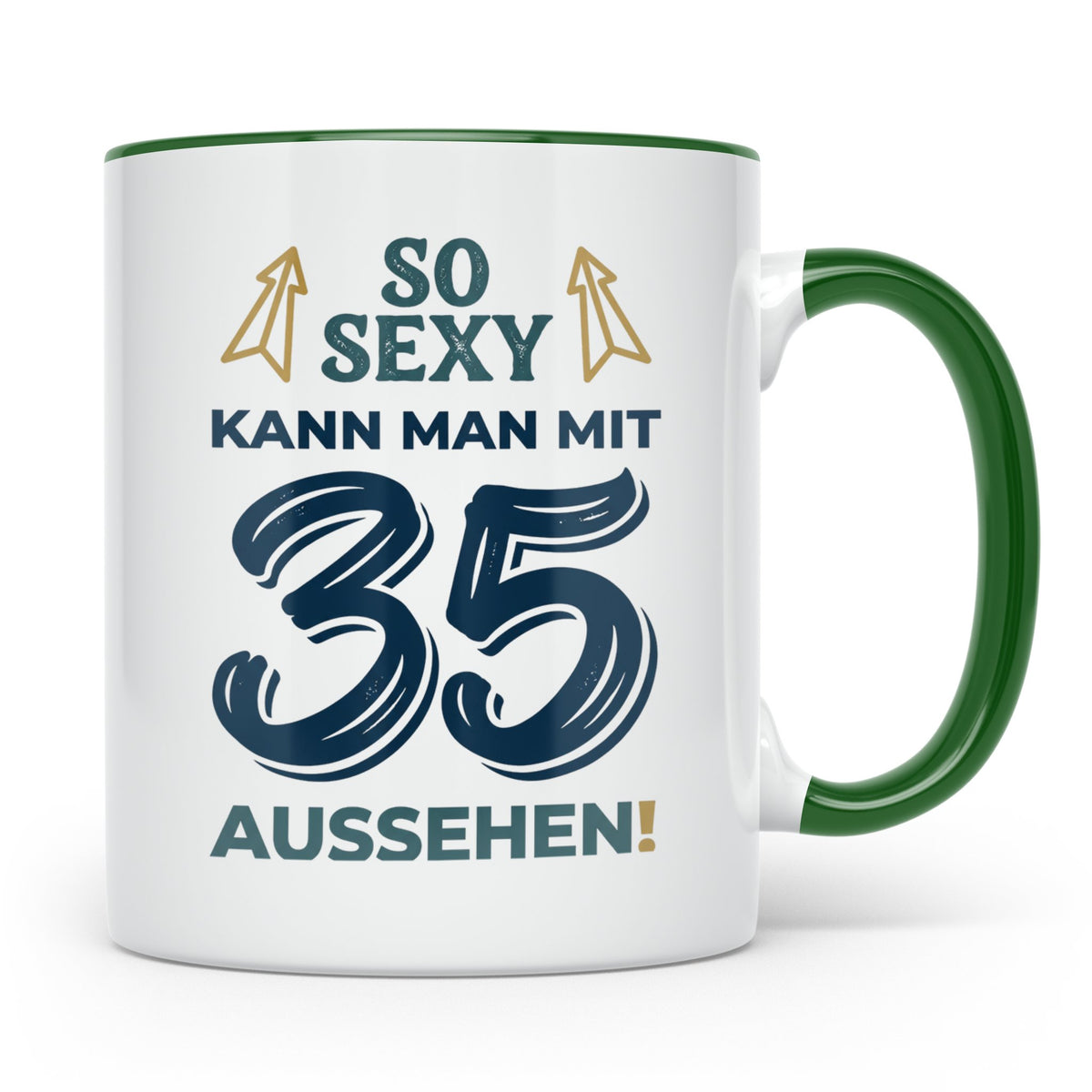 Tasse 35. Geburtstag So Sexy kann man mit 35 aussehen | Gesc – Grün [farbe:grün]