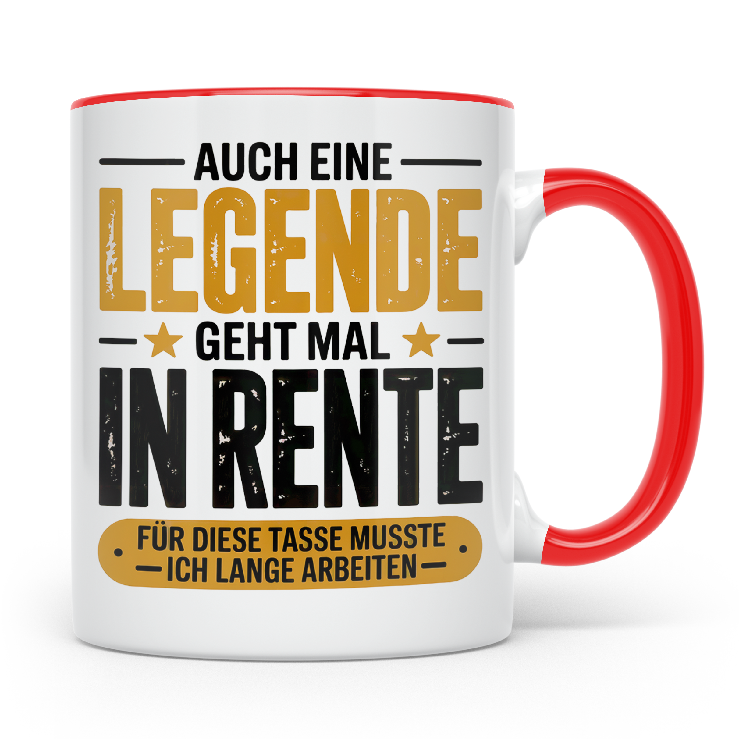 Rente Legende Tasse - Renteneintritt Geschenkidee für Kolleg – Rot [farbe:rot]
