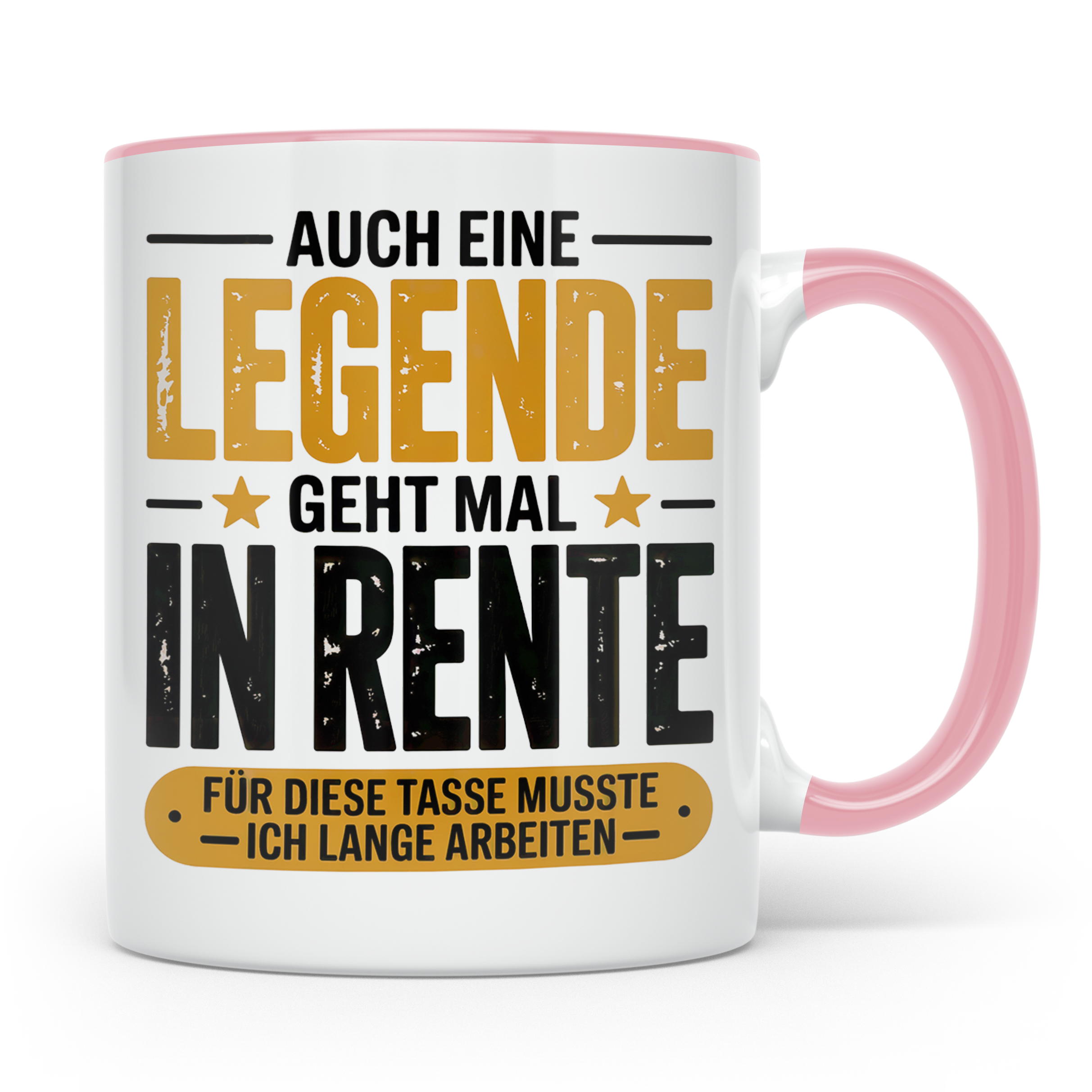 Rente Legende Tasse - Renteneintritt Geschenkidee für Kolleg – Rosa [farbe:rosa]