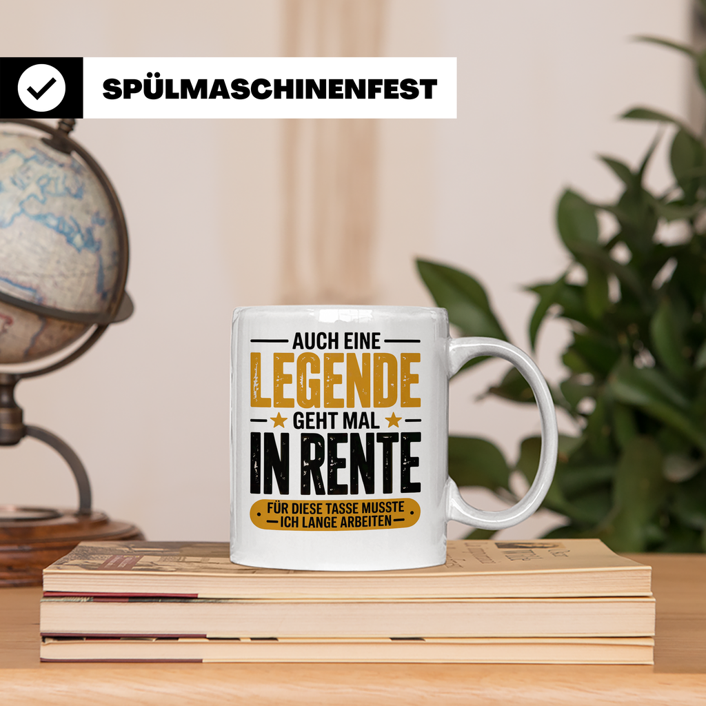 Rente Legende Tasse - Renteneintritt Geschenkidee für Kolleg – Weiß [farbe:weiß]