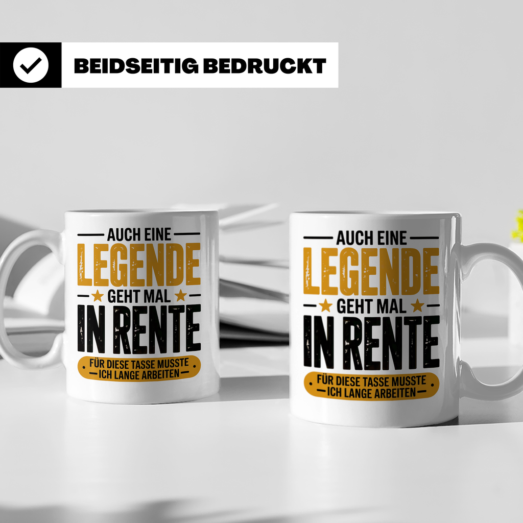 Rente Legende Tasse - Renteneintritt Geschenkidee für Kolleg – Weiß [farbe:weiß]