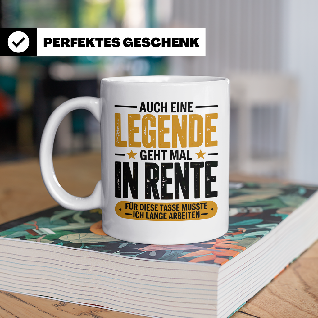 Rente Legende Tasse - Renteneintritt Geschenkidee für Kolleg – Weiß [farbe:weiß]